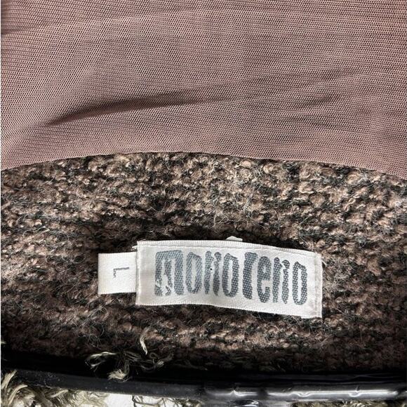 Monoreno Womens Tweed Wool Blend Jacket With Sequins & Frayed Trim Size L - Picture 5 of 8